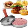 Hongu Stampo per hamburger in alluminio manico in legno pressa carn...