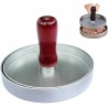 Hongu Stampo per hamburger in alluminio manico in legno pressa carn...