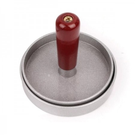 Stampo per hamburger in alluminio manico in legno pressa carne burger barbecue