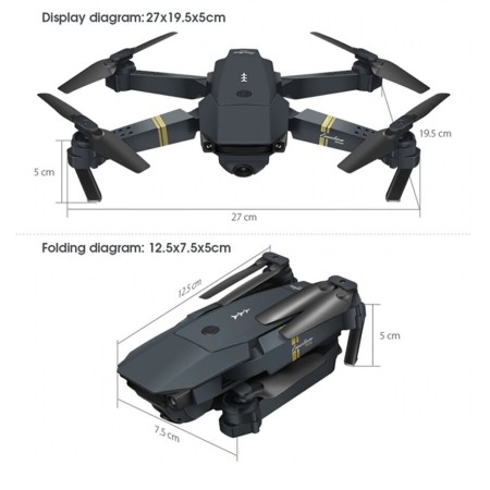 Mini Drone Quadricottero pieghevole con fotocamera telecamera 4K WIFI smartphone