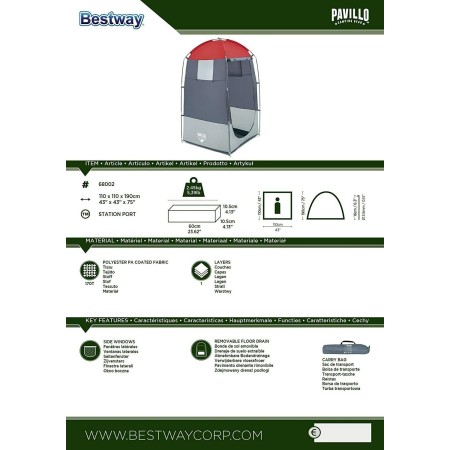 Bestway tenda pavillo doccia bagno giardino spogliatoio campeggio station port