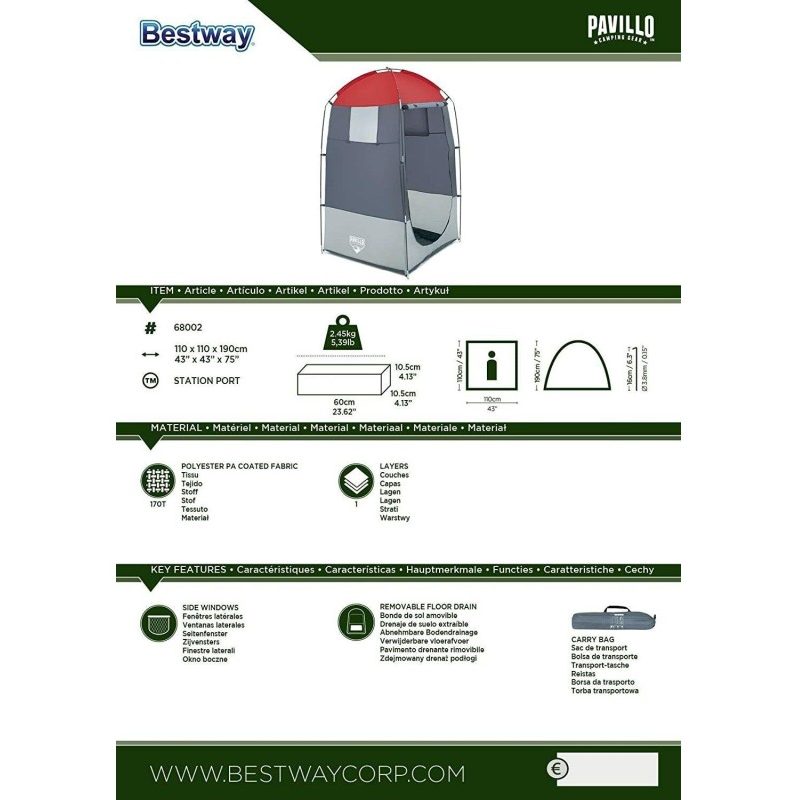 Bestway tenda pavillo doccia bagno giardino spogliatoio campeggio s...