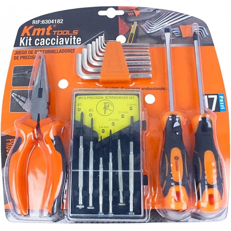 Kmt Tools Kit Utensili 17 pezzi Attrezzi Fai-da-te professionale Se...