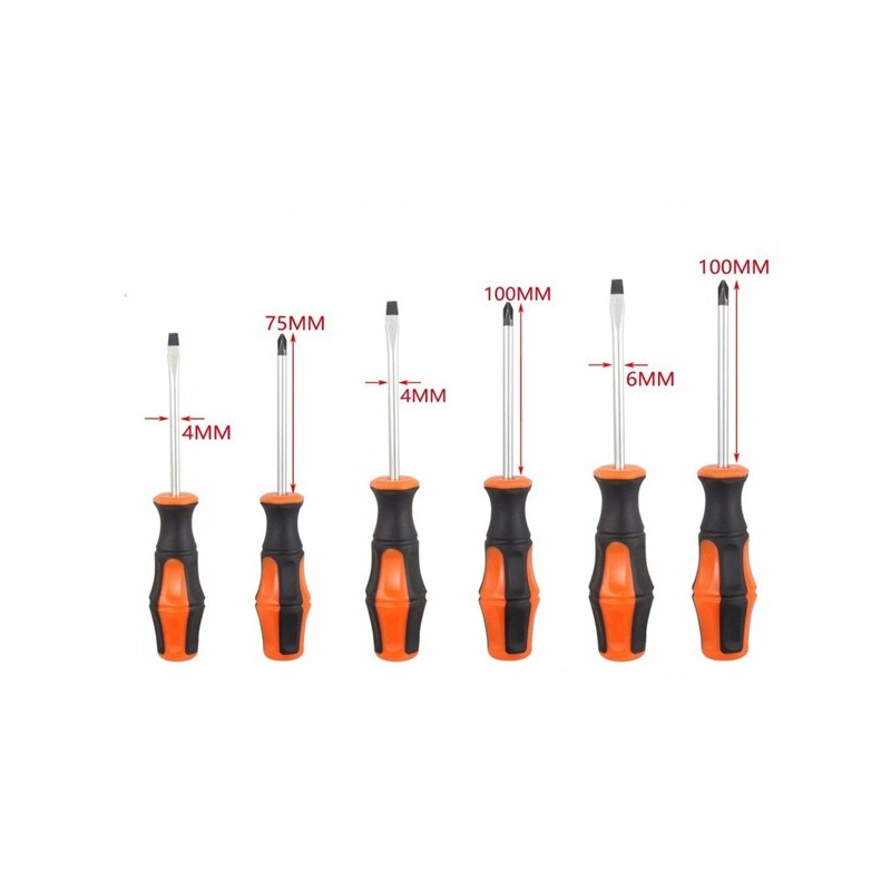 Kmt Tools Set cacciaviti giraviti In acciaio 6 pezzi punte croce ta...