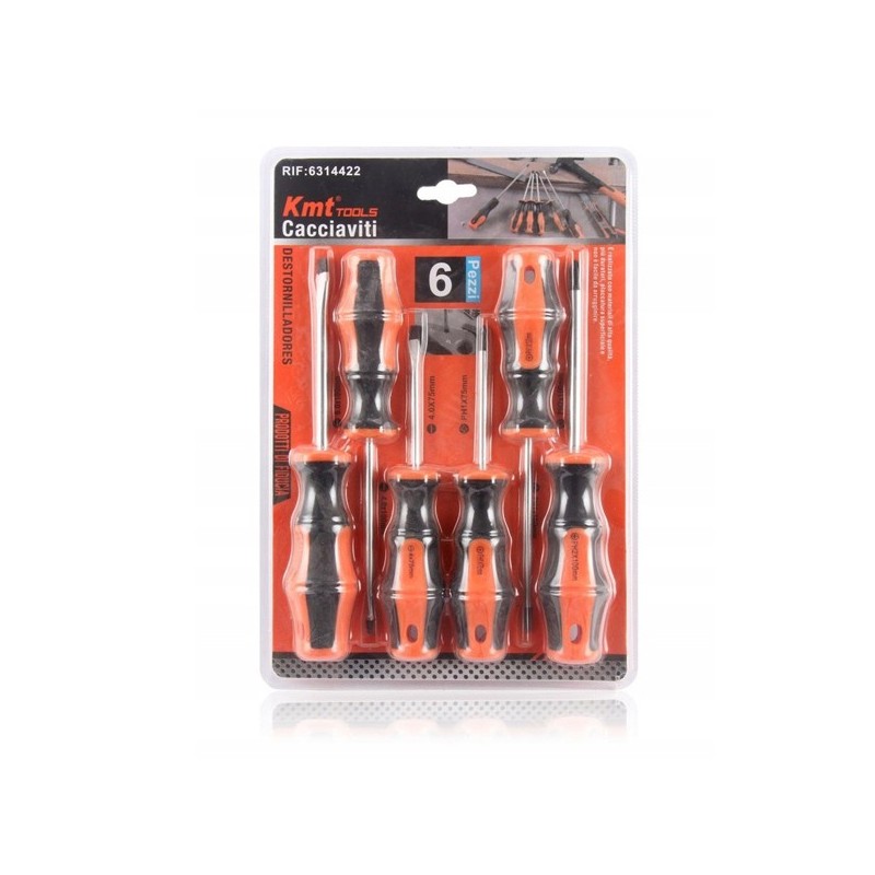 Kmt Tools Set cacciaviti giraviti In acciaio 6 pezzi punte croce ta...