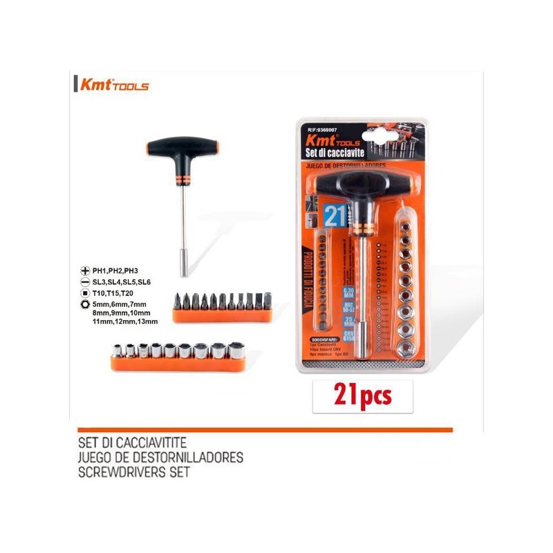Kmt Tools Kit cacciavite giravite punte croce stella taglio cacciav...