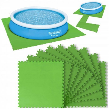 9x Tappetino verde 78x78 Tappeto fondo piscina antiscivolo Puzzle Bestway 58636