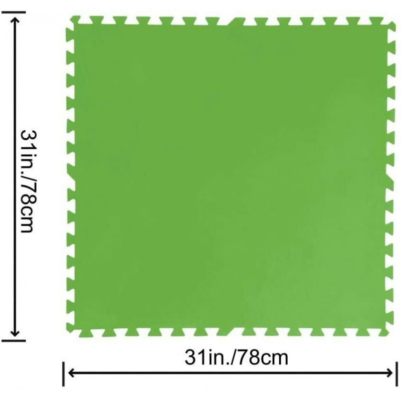 Bestway 9x Tappetino verde 78x78 Tappeto fondo piscina antiscivolo ...
