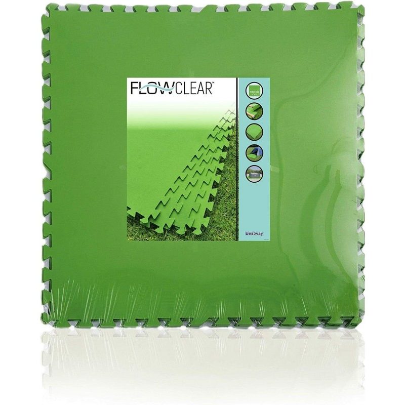 Bestway 9x Tappetino verde 78x78 Tappeto fondo piscina antiscivolo ...