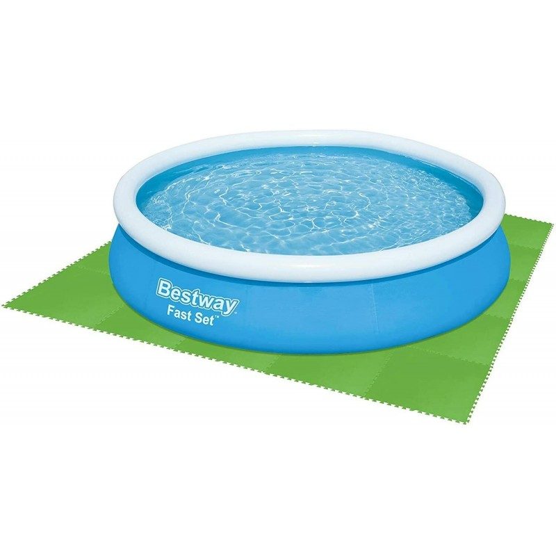 Bestway 9x Tappetino verde 78x78 Tappeto fondo piscina antiscivolo ...