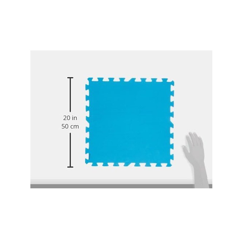 Bestway 9x Tappetino blu 50x50 tappeto fondo piscina antiscivolo Pu...