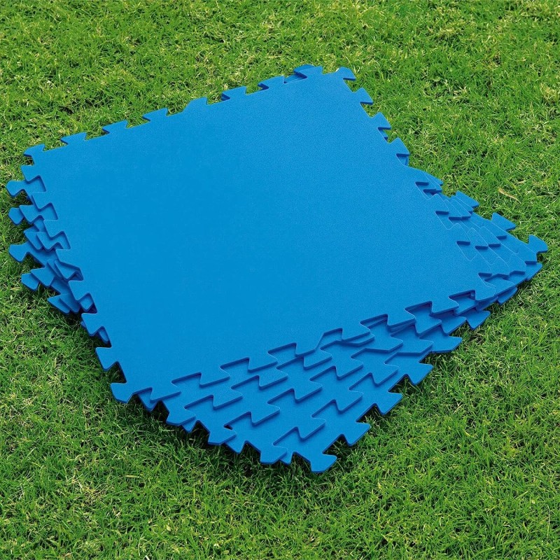 Bestway 9x Tappetino blu 50x50 tappeto fondo piscina antiscivolo Pu...