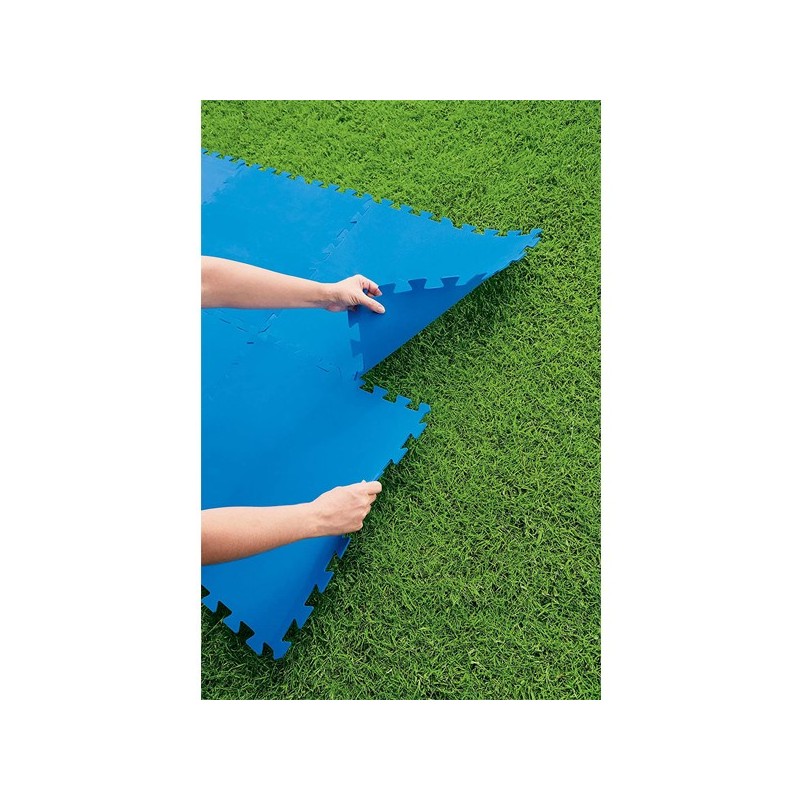 Bestway 9x Tappetino blu 50x50 tappeto fondo piscina antiscivolo Pu...