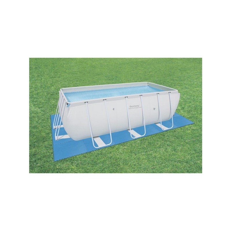 Bestway 9x Tappetino blu 50x50 tappeto fondo piscina antiscivolo Pu...