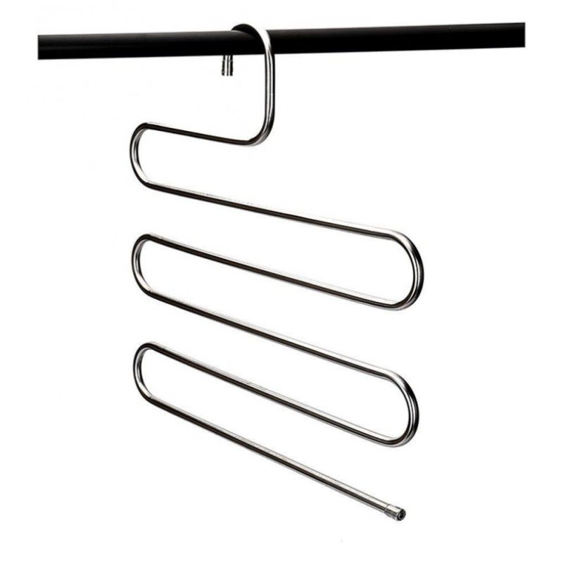 5x Stampella gruccia appendiabiti metallo 5 piani pantaloni calzoni asciugamani