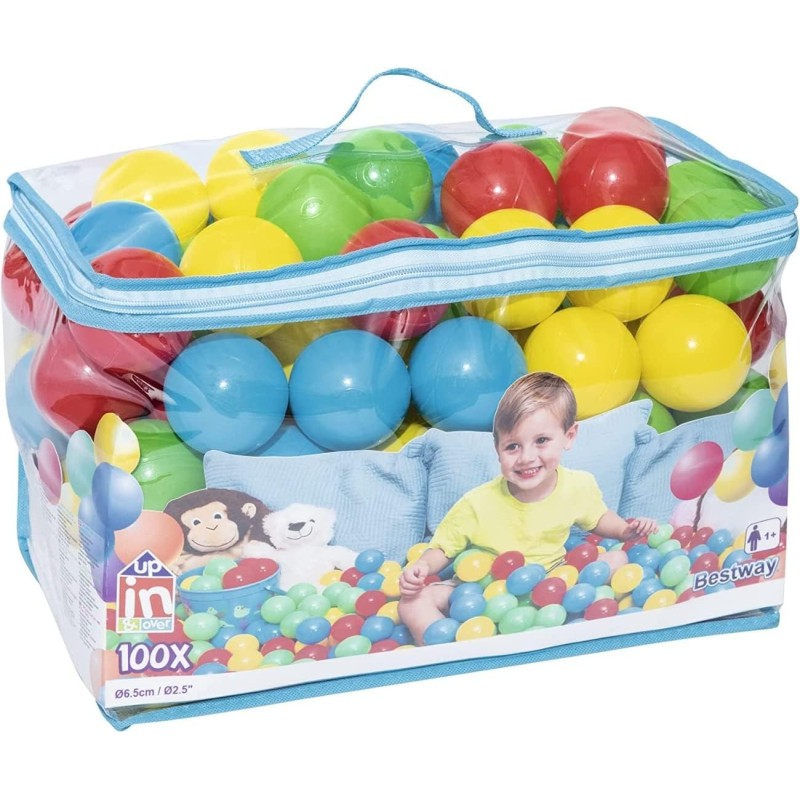 Palla Palline Gioco Colorate Bambini Sacca 100 Semirigide Bestway Diametro 6.5cm