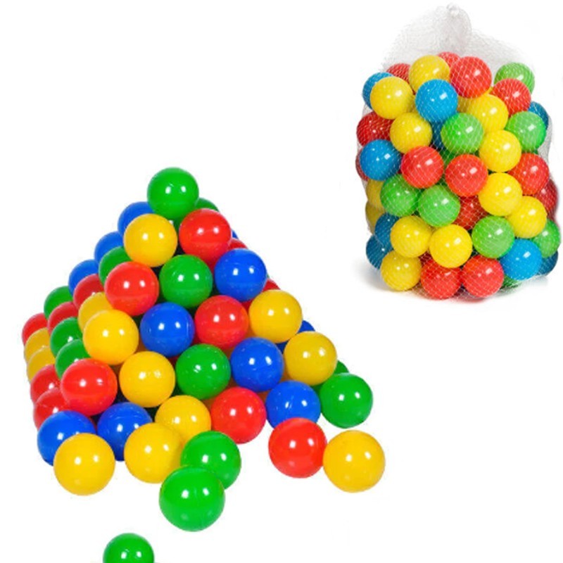 Palla Palline Gioco Colorate Bambini Sacca 40 Palline Semirigide Diametro 7cm