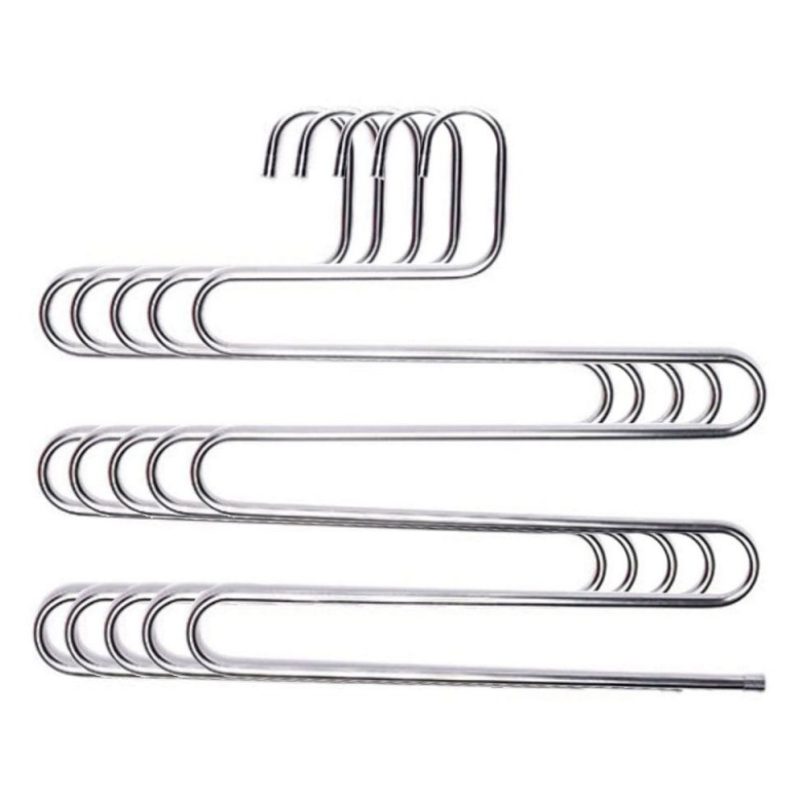 5x Stampella gruccia appendiabiti metallo 5 piani pantaloni calzoni asciugamani