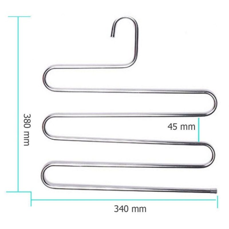 5x Stampella gruccia appendiabiti metallo 5 piani pantaloni calzoni asciugamani