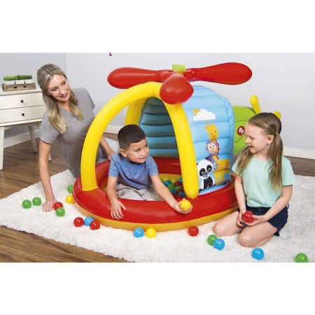 Piscina Elicottero Gioco Gonfiabile Bambini con Palline Fisher Price Animali