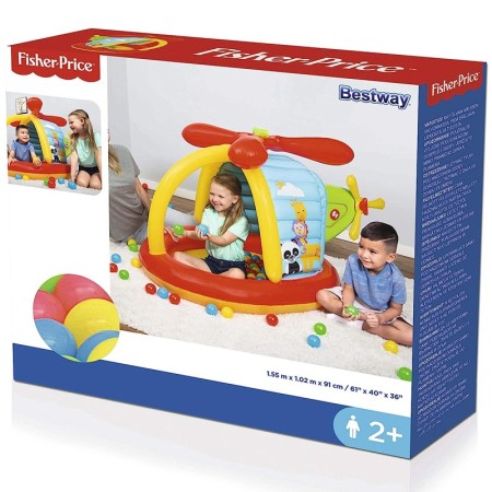 Piscina Elicottero Gioco Gonfiabile Bambini con Palline Fisher Price Animali