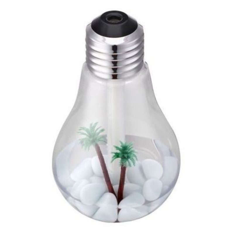 LAMPADINA Diffusore aromi umidificatore aromaterapia lampada RGB palma sassi USB