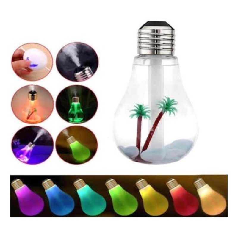 LAMPADINA Diffusore aromi umidificatore aromaterapia lampada RGB palma sassi USB