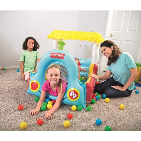 Trenino Gonfiabile Per Bambini 2 Anni+ Play Center 132x94x89cm Con Palline 93537