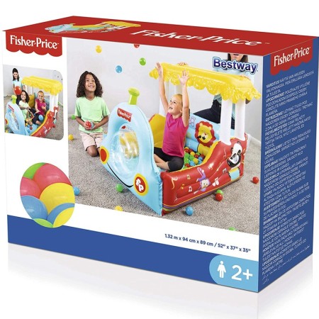 Trenino Gonfiabile Per Bambini 2 Anni+ Play Center 132x94x89cm Con Palline 93537
