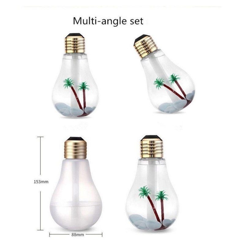 LAMPADINA Diffusore aromi umidificatore aromaterapia lampada RGB palma sassi USB