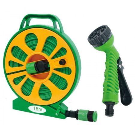 Tubo Acqua Giardino Estendibile Con Pistola Avvolgitubo Pompa Annaf...