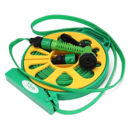 Tubo Acqua Giardino Estendibile Con Pistola Avvolgitubo Pompa Annaf...