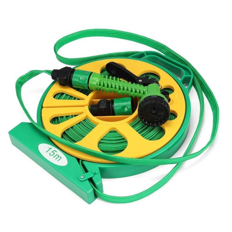 Tubo Acqua Giardino Estendibile Con Pistola Avvolgitubo Pompa Annaf...