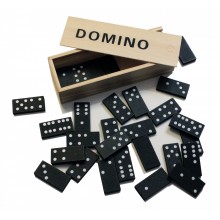 Domino Gioco Strategia Tavolo 28 Pezzi Bambini Nero Scatolo Società Tessere