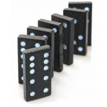 Domino Gioco Strategia Tavolo 28 Pezzi Bambini Nero Scatolo Società Tessere