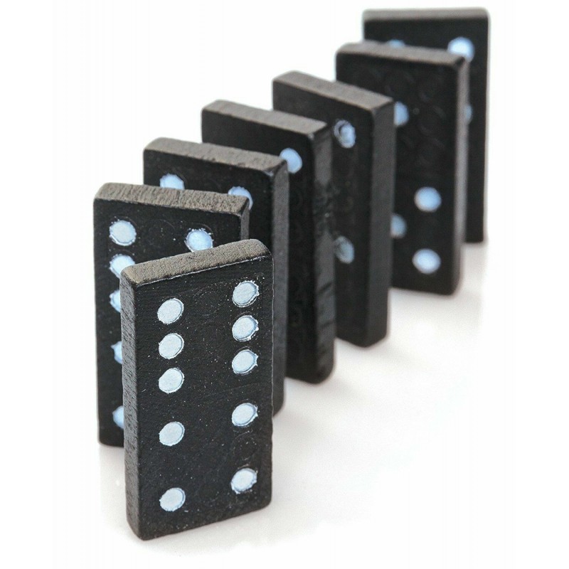 Hongu Domino Gioco Strategia Tavolo 28 Pezzi Bambini Nero Scatolo S...