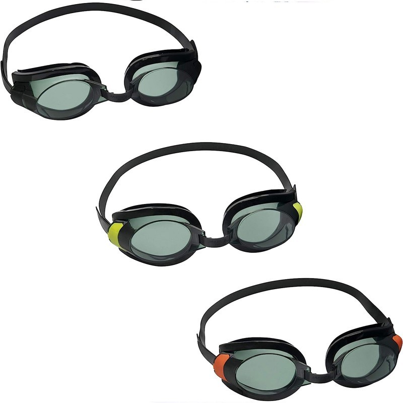 Occhialini mare piscina nuoto anti appannamento pro silicone Bestway 3 pezzi