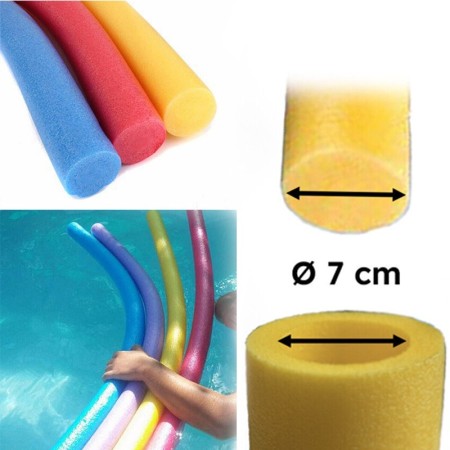 Giunto per tubo mare piscina in spugna colorato giallo bambini 15x7cm acqua
