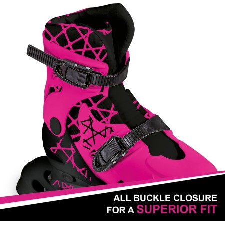 Pattini in linea Roller Skate a rotelle Allungabili 33-36 Mondo Bambini Rosa Blu