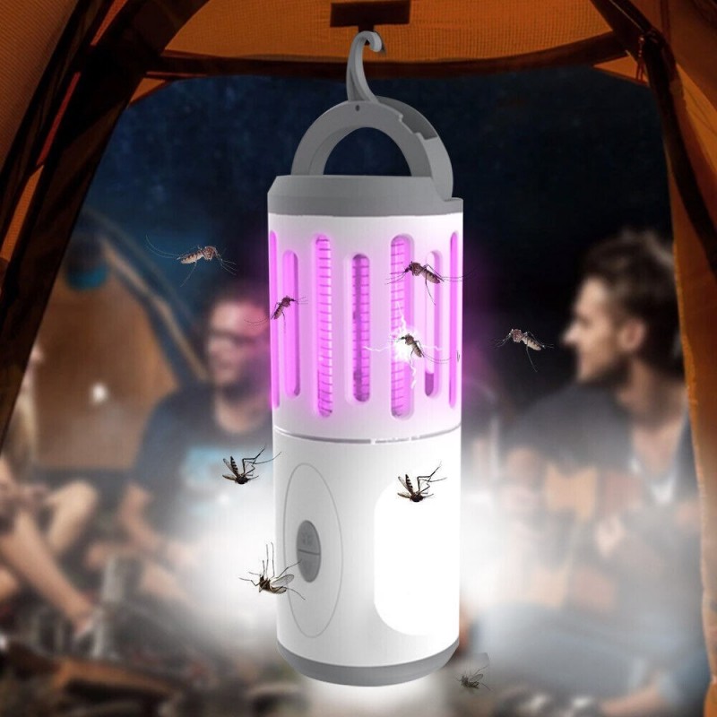 Zanzariera Elettrica Lampada Torcia LED da Campeggio Anti Zanzare B...