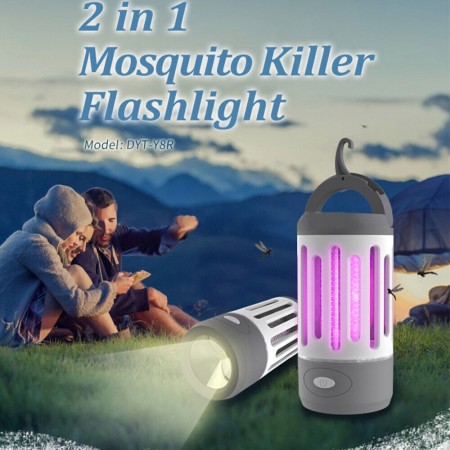 Zanzariera Elettrica Torcia LED da Campeggio Antizanzare 3W Esterno ricaricabile