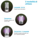 Zanzariera Elettrica Torcia LED da Campeggio Antizanzare 3W Esterno ricaricabile