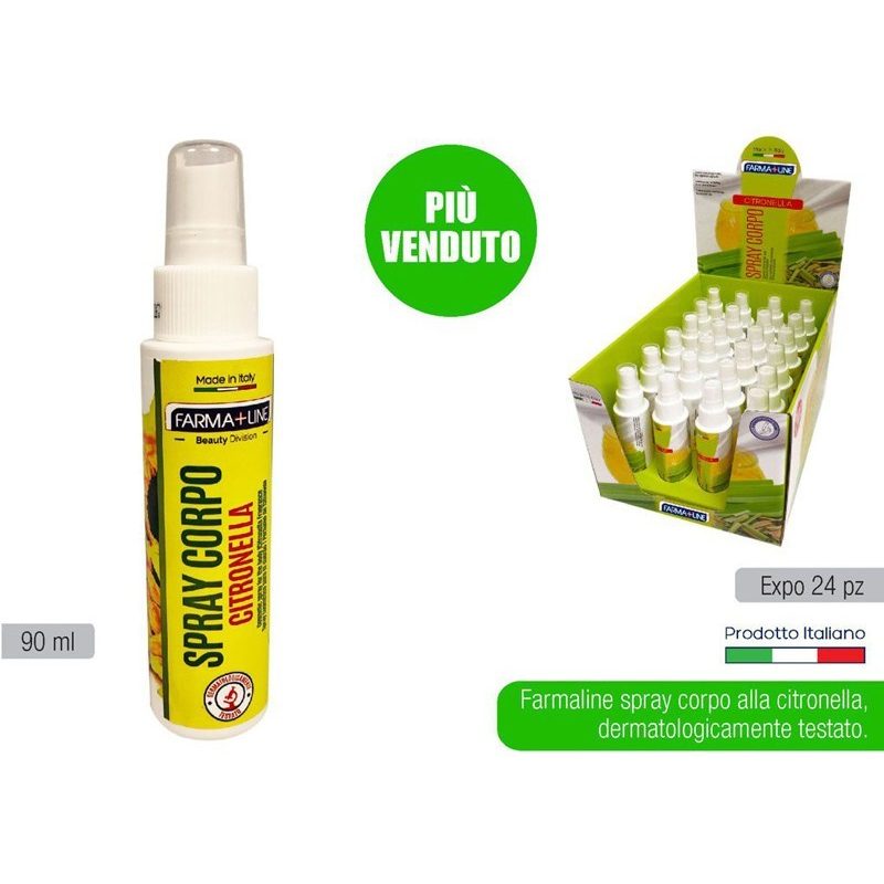 Farma+Line Set 5 Pz Spray Corpo Profumato Alla Citronella Anti Zanz...