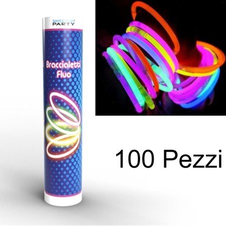 100 Braccialetti luminosi bracciali fluorescenti disco effetto DJ Star light