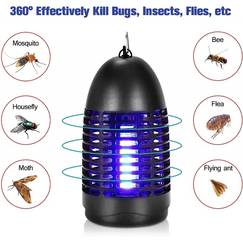 Lampada Zanzariera Elettrica UV Anti Zanzare mosche 4 Watt ammazza ...