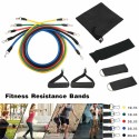 Kit 10 fasce bande elastiche elastici fitness palestra resistenza maniglie forza
