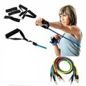 Kit 10 fasce bande elastiche elastici fitness palestra resistenza maniglie forza