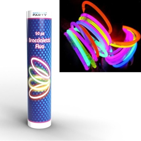 50 Braccialetti luminosi bracciali fluorescenti disco effetto DJ Star light