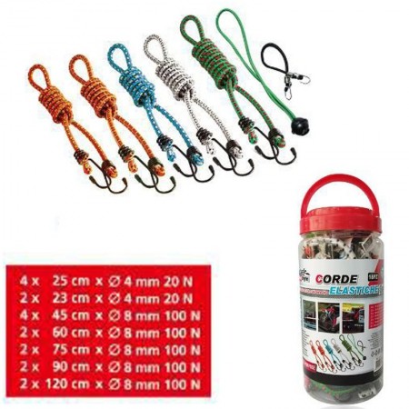KIT corda fune elastica resistente Portapacchi con ganci 18 Pezzi trasporti