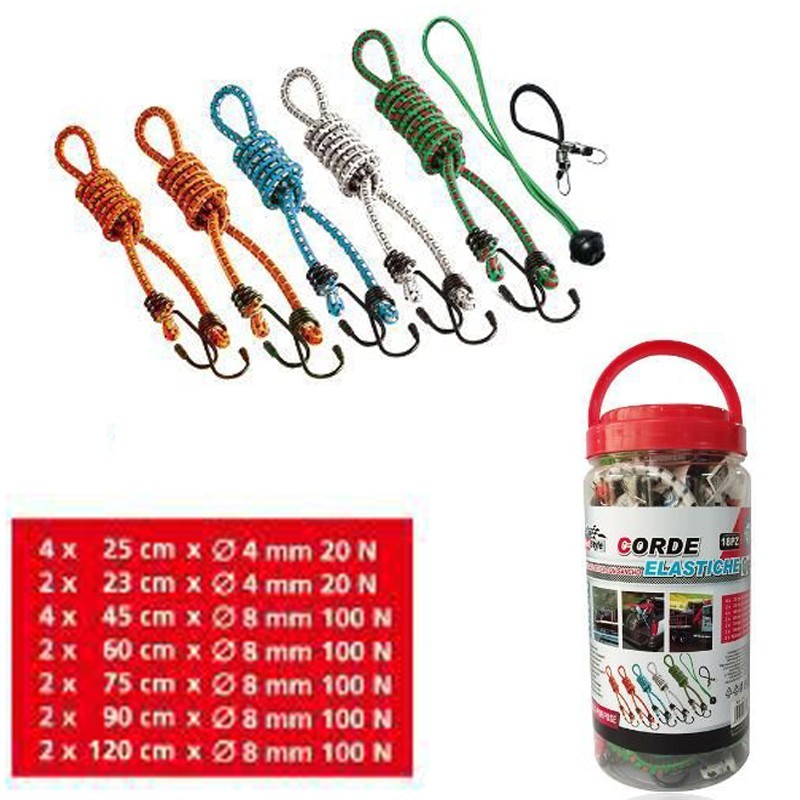 Kmt Style KIT corda fune elastica resistente Portapacchi con ganci ...